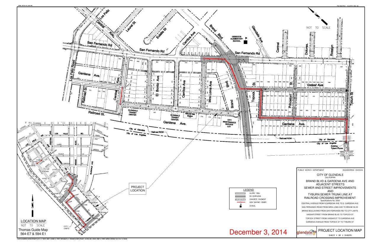 Brand Blvd. & Gardena Project Location Map