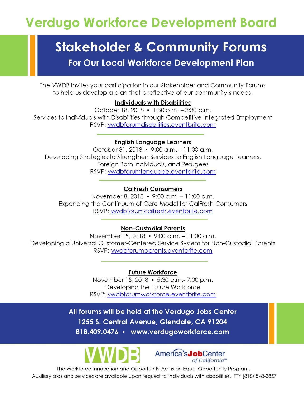 VWDB Formal Stakeholder Forums Flyer FINAL