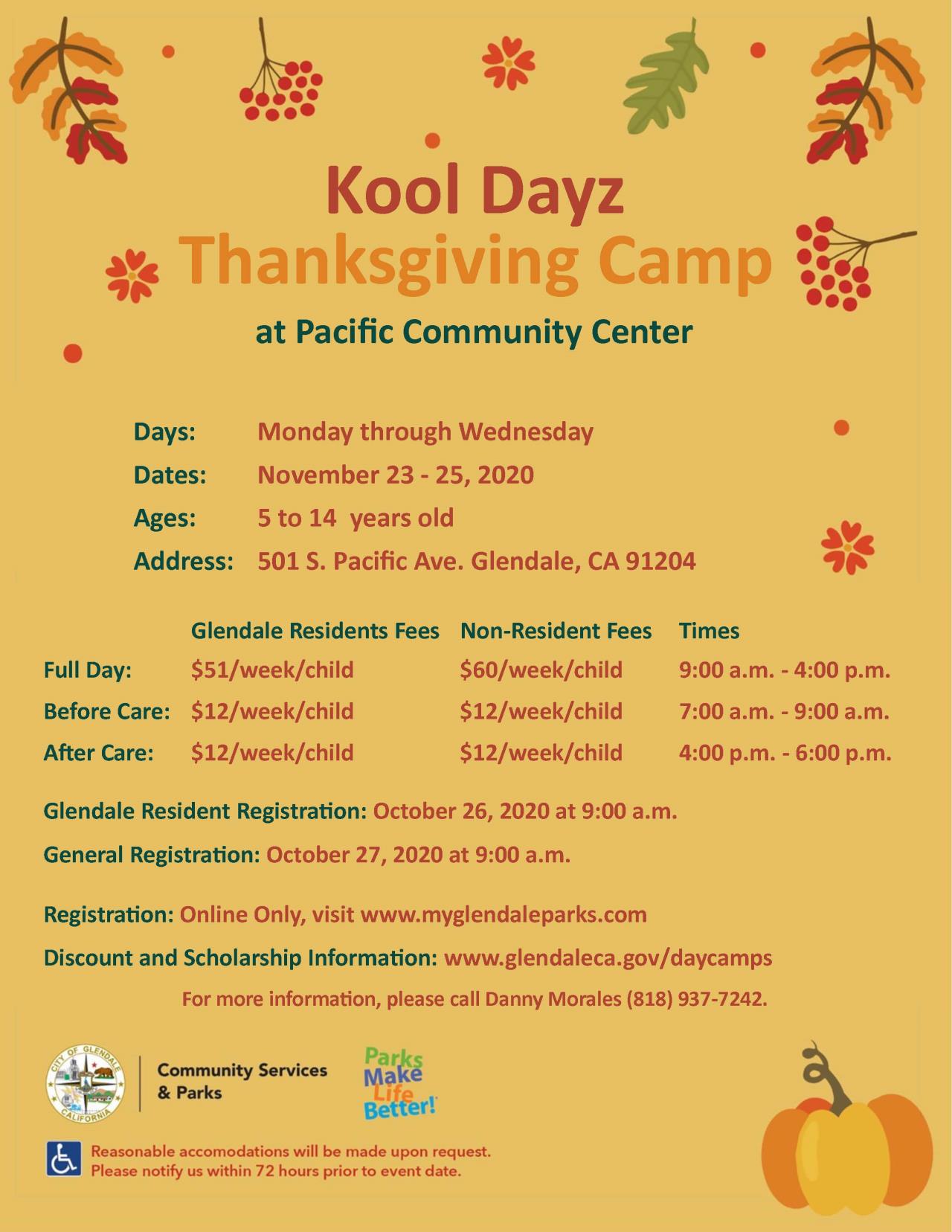 Fall Kool Days Camp Flyer UPDATED