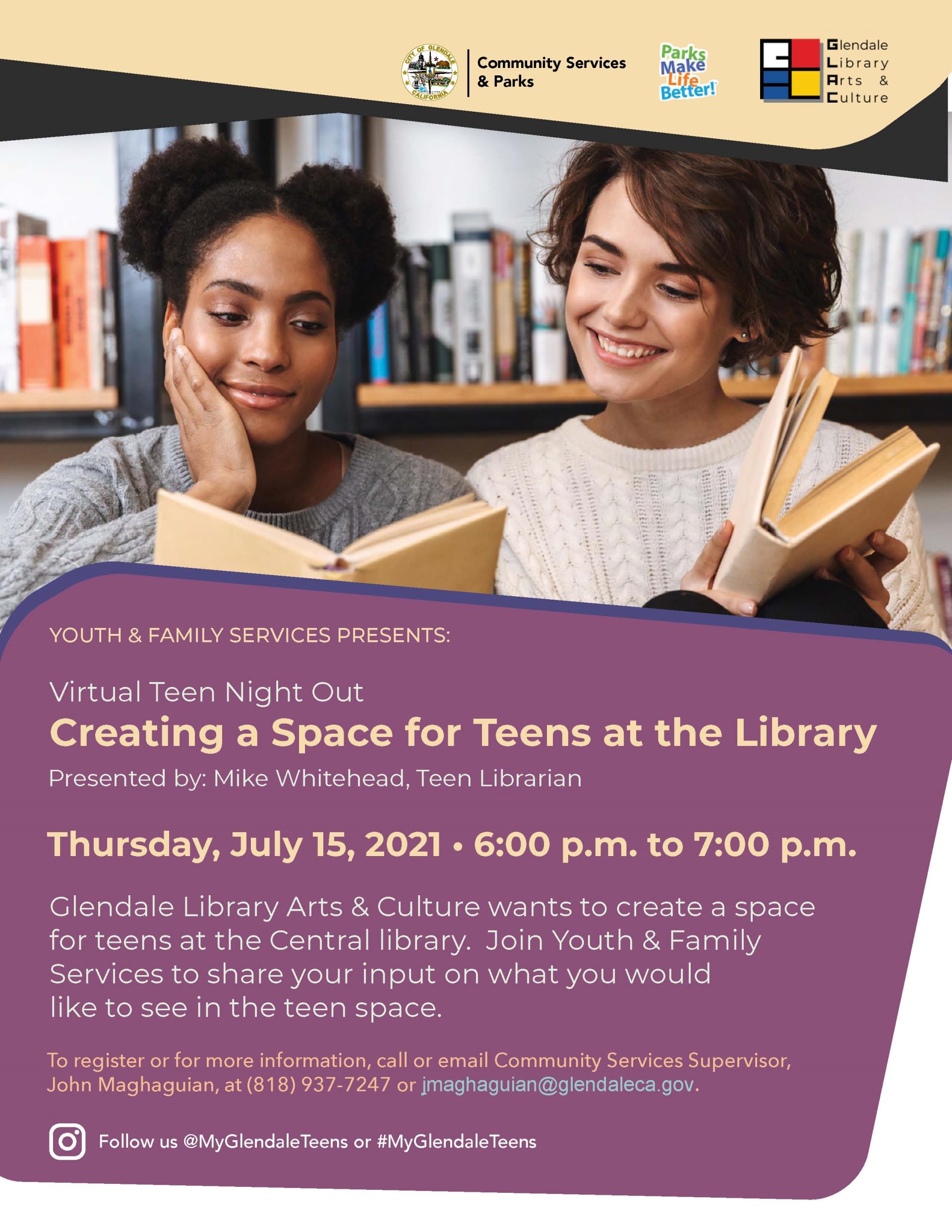 TNO Teen Library flyer 7-15