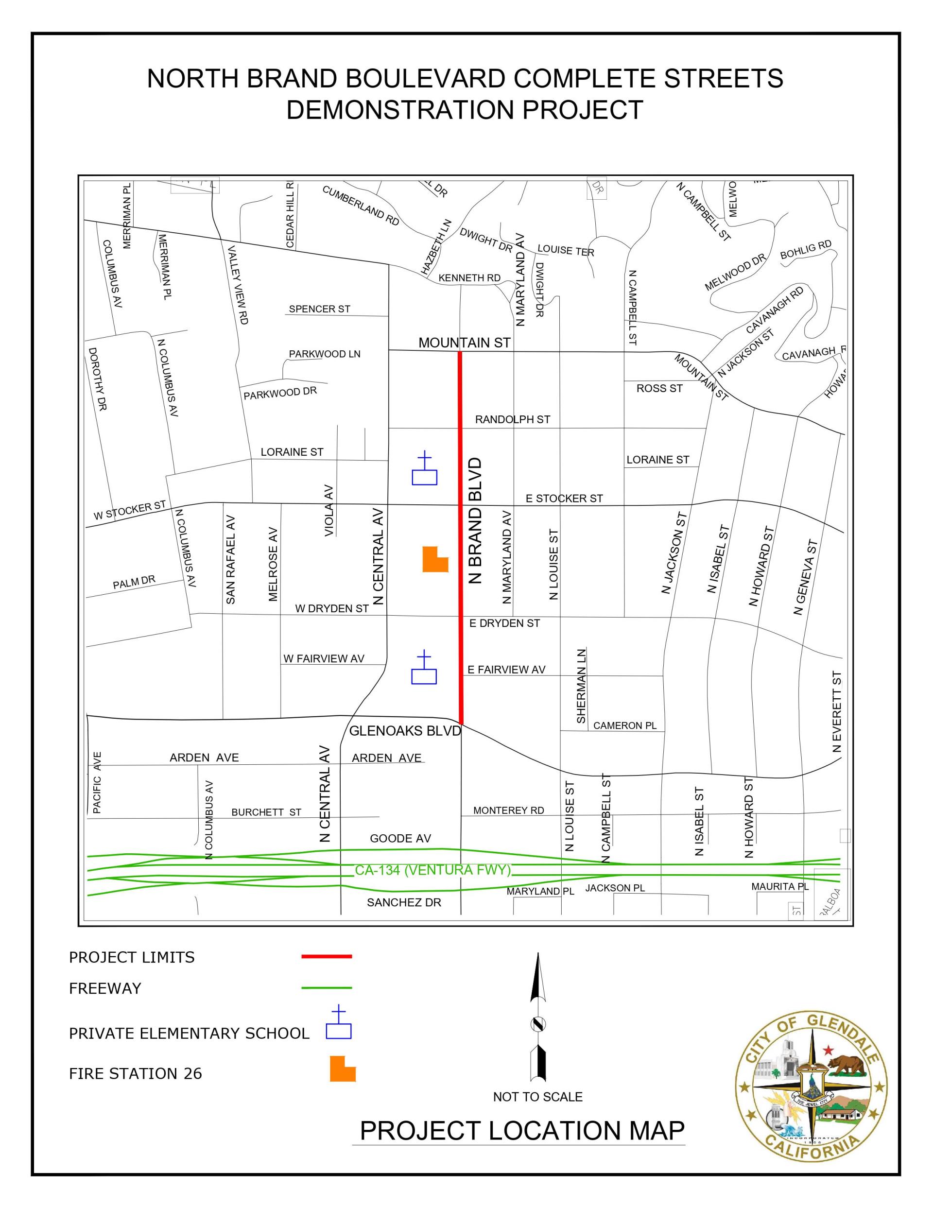 North Brand Blvd Complete Streets Demonstration Project- LOCATION MAP