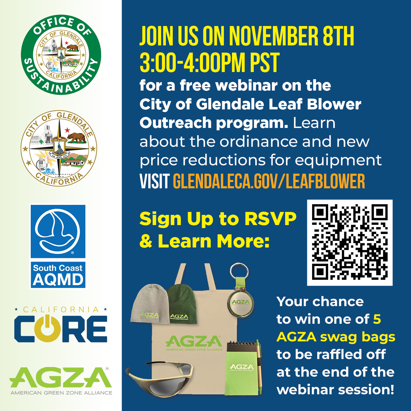 Glendale November 8 2023 leaf blower webinar info