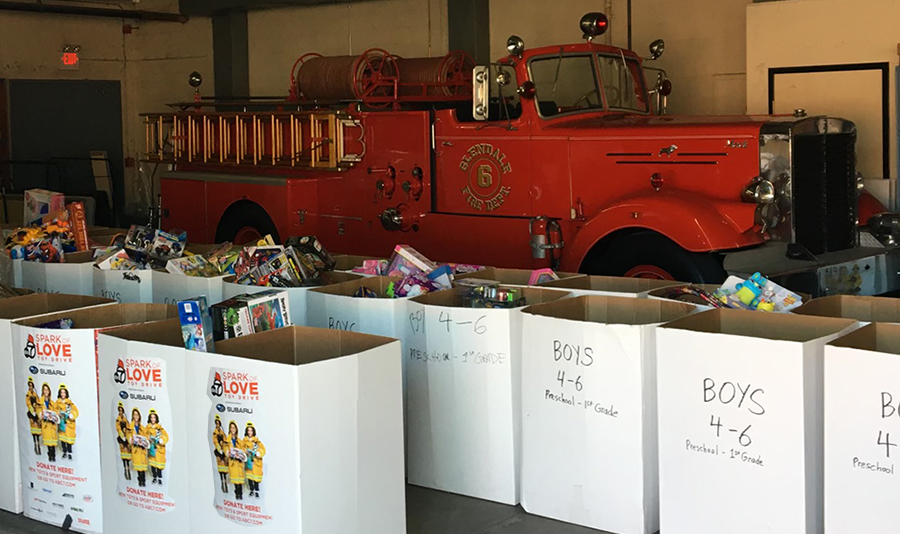 Warehouse Fire Truck Boxes Toys