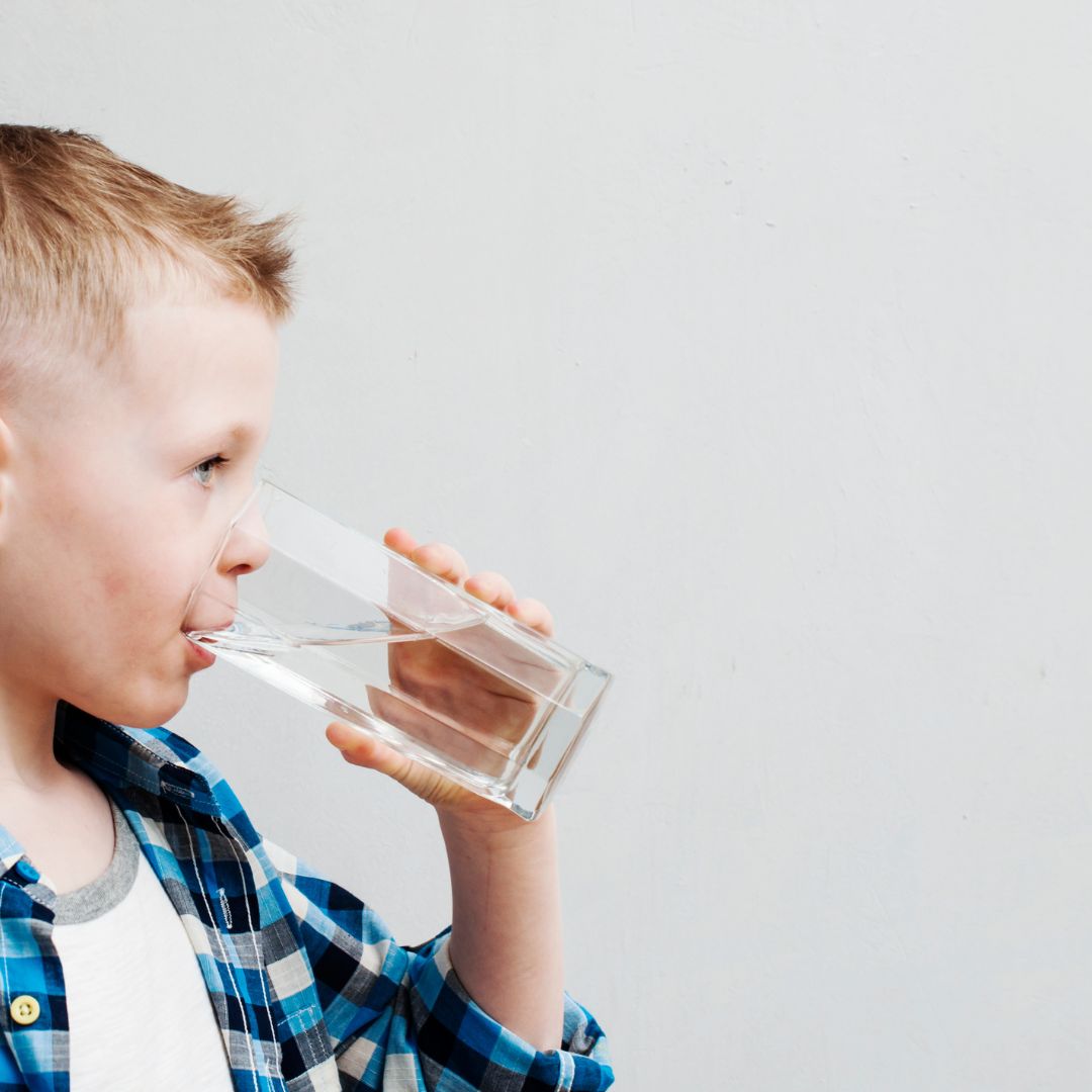 Boy drinking water