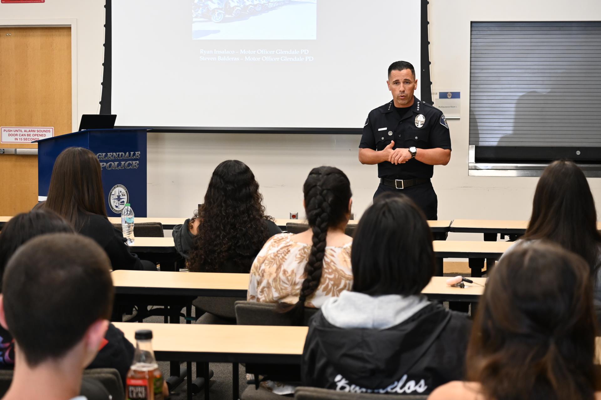 Chief Cid addressing teens