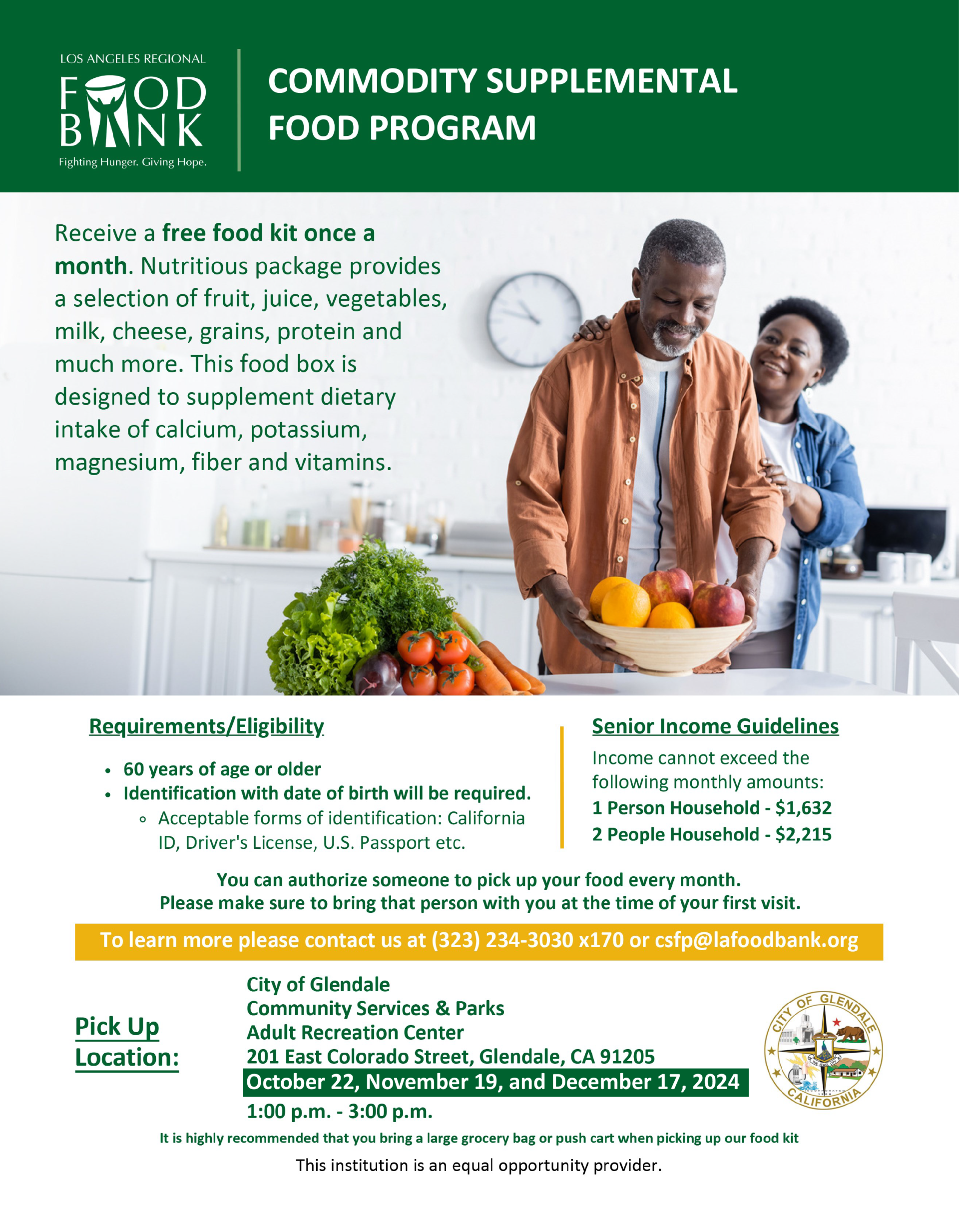 LA Regional Food Bank Flyer Glendale 2024